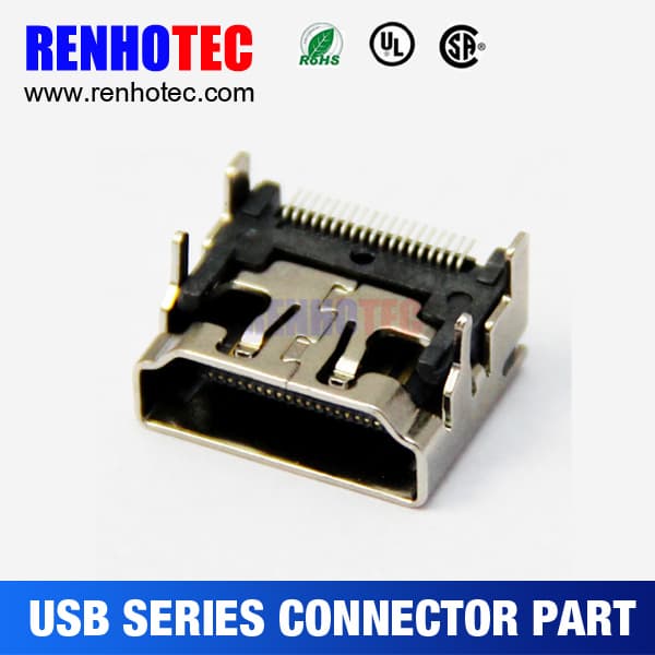 PCB 90 Degree USB 3_0 Double Ports Terminal Micro USB Connec